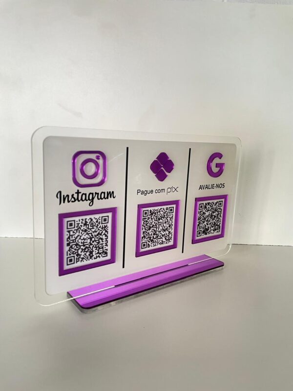 Display com 3 QR CODE s/ Logo